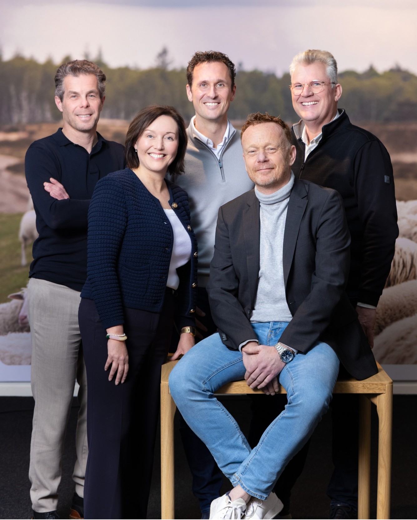From left to right: Marthijn van Balveren, José ten Hoope, Tim Polman, Marcel Beekman & Marc Roelofsen.